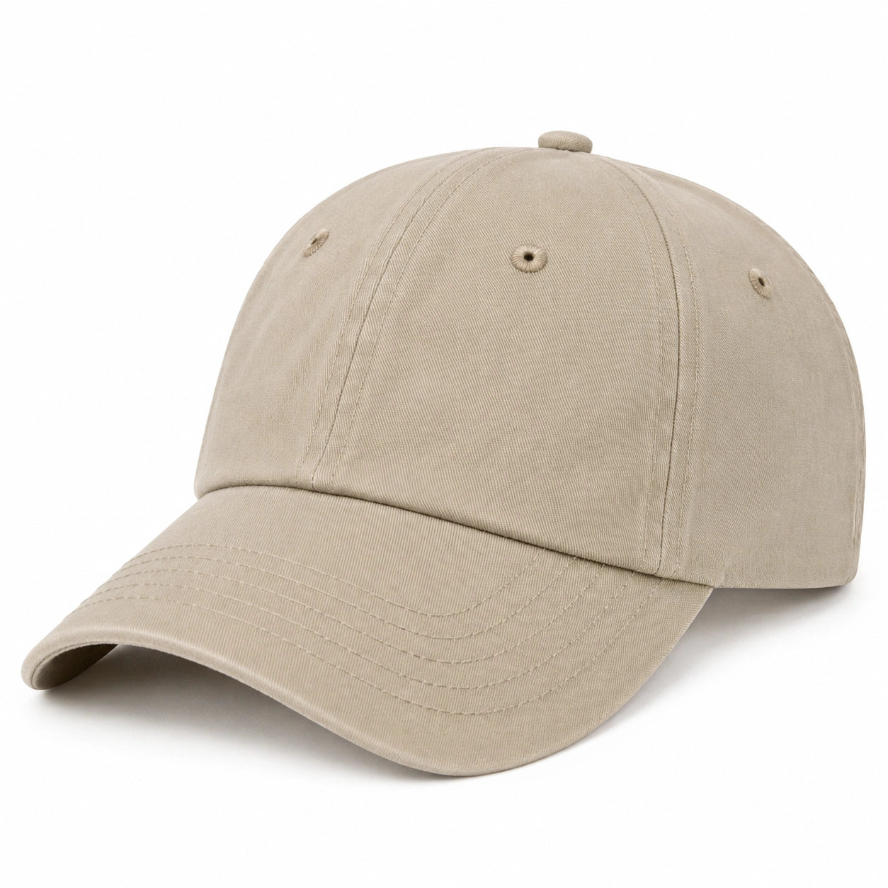 Cappellino da baseball taglia unica in tessuto beige con visiera curva stile casual