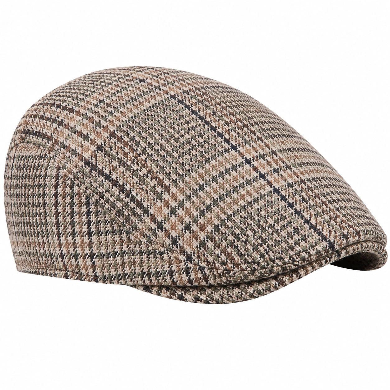 Coppola taglia unica in tessuto intrecciato beige marrone e nero - stile classico