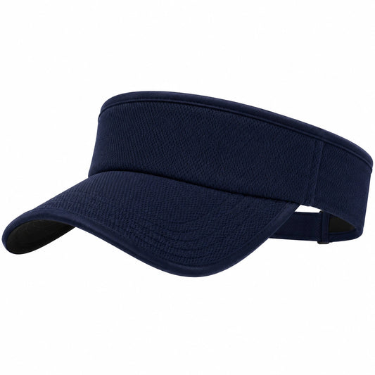Visiera sportiva taglia unica in tessuto a rete blu navy regolabile