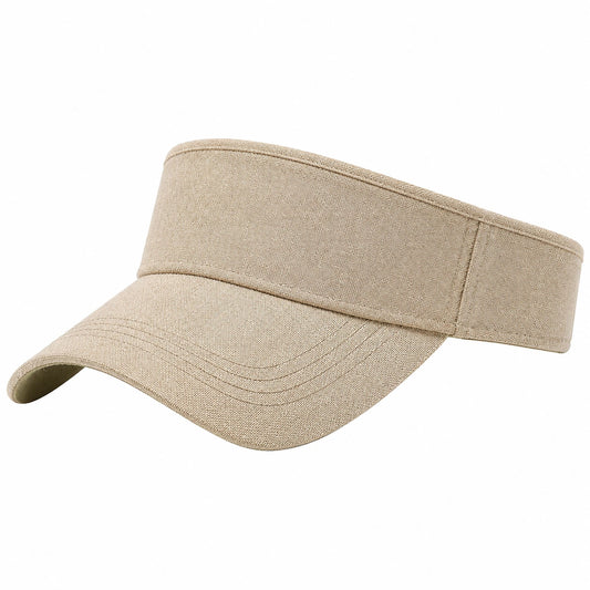 Visiera parasole taglia unica in tessuto beige - stile sportivo regolabile
