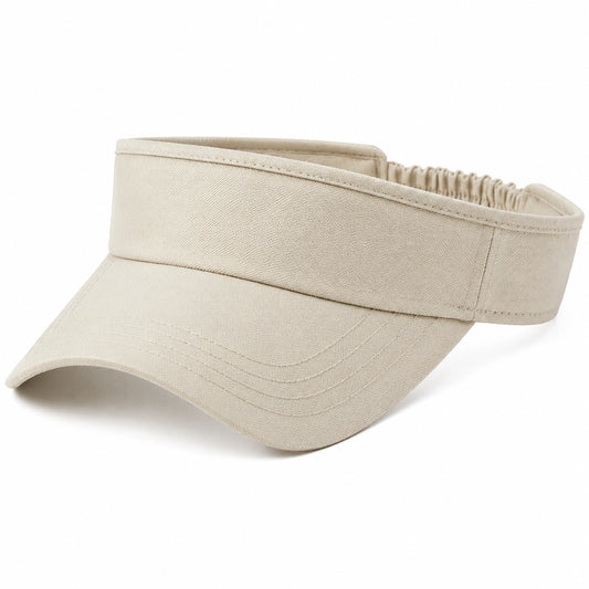 Visiera taglia unica in tessuto beige regolabile stile sportivo